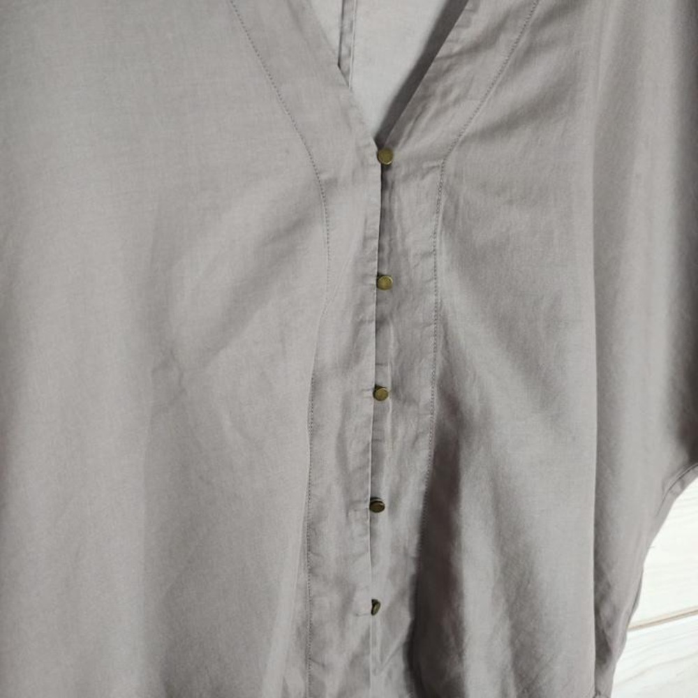 Express L Button Up Tie Bottom Front Shirt Woman … - image 3
